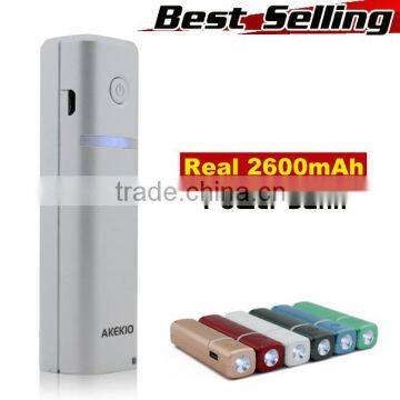 Plastic Colorful Popular 2600 Smart Mobile Power Bank