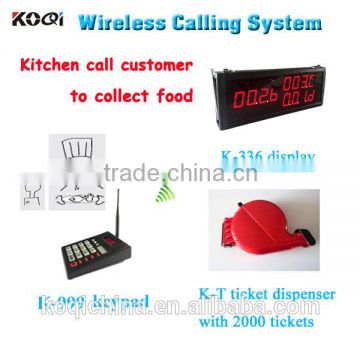 Kitchen Call Waiter System CE passed 433mhz restaurant call system digital electronic queue ticketing system