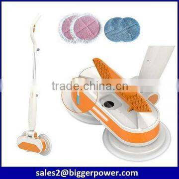 Double wheel cordless electric spinning mop