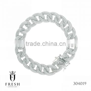 Fashion 925 Sterling Silver Bracelet - 304019 , Wholesale Silver Jewellery, Silver Jewellery Manufacturer, CZ Cubic Zircon AAA