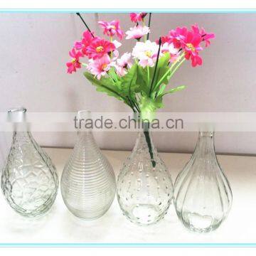 2016 Home decor clear round glass vase for wholesale