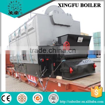 Coal fired threaded pipe chain grate hot water boiler