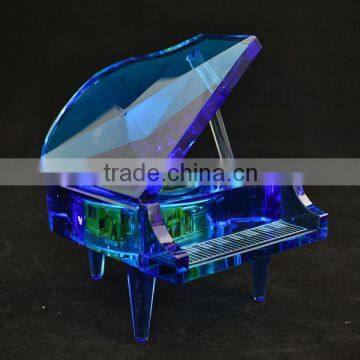 crystal music box with high-end crystal material winding music box mechanism