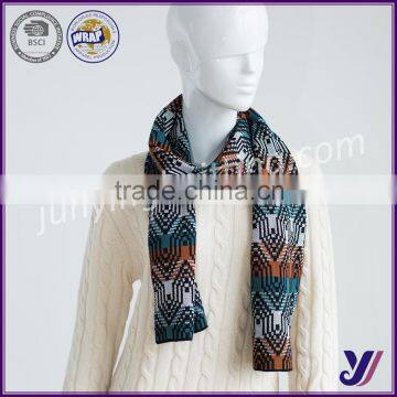 Chinese factory multicolor jacquard winter knitted infinity scarf pashmina scarf (Can be customized)