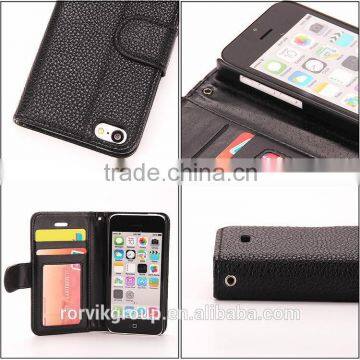 2015 Hot sale Design most popular for iphone 5C card slots leather case