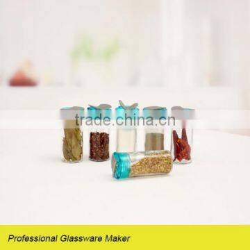 nice 6pcs small glass herb jar with lid