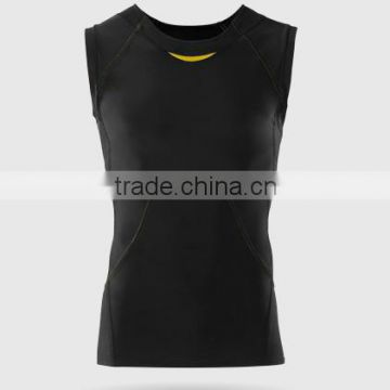 latest sleeveless women black compressiom shirts with OEM service