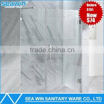 2 Panel Tempered Glass Folding Bathtub Shower Door