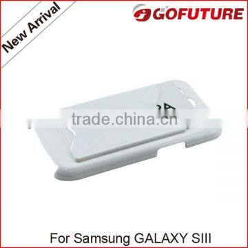 For samsung S3,white color cell phone case for phone with card slot
