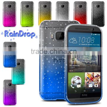 Hot! New! Gradient Color Water Drop TPU Back Cover Crystal Raindrops Case for HTC One M9 case china suppliers