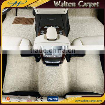 High quality TPR backing anti slip velvet tufted cut pile beige car mat