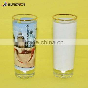 Sunmeta wholesale blank sublimation golden rim small wine glass(3D-XJB2)