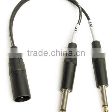 Male XLR Break-out to Two ea. 1/4" Male TS Adaptor Cable