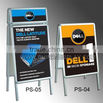 A1 double side A shape advertising wholesale sandwich aluminum snap frame poster board stand