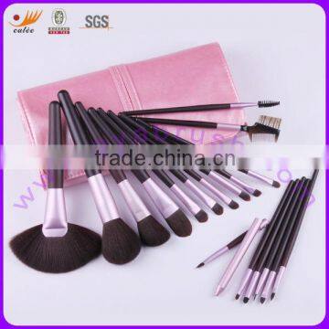 18pcs Cosmetic Brush Set with Natural Hair and Synthetic Hair