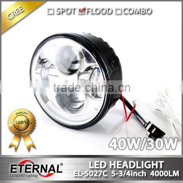 40W 5.75" LED motorcycle headlight Harley projector headlight H4 for Harley universal headlamp replacement kit