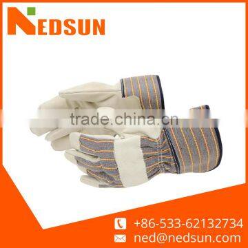 Durable cowhide safety leather working gloves