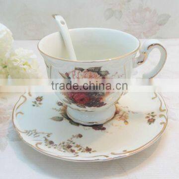 top grade porcelain ceramic coffee cups saucers set