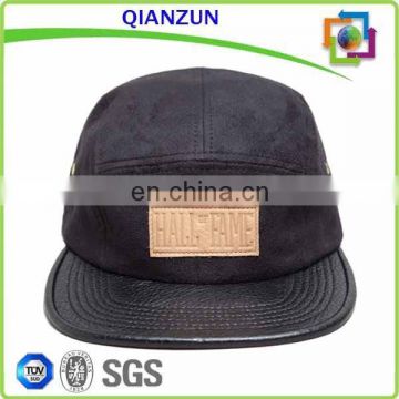 Custom Leather Patch Logo Snapback Hats Wholesale/Design Your Own 5 Panel Hat Cap
