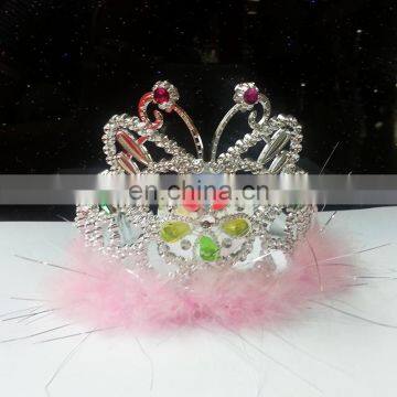 PC-0081 plastic kids princess tiara crown for birthday party