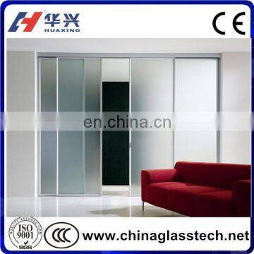 4-19mm Residential decorative heat resistance aluminum sliding pocket door