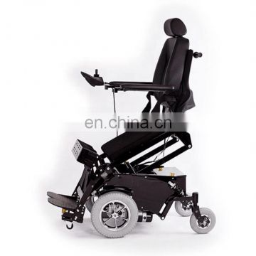 Reclining high back power standing up electric wheelchair