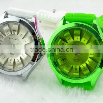 Sun flower shape candy colored jelly watch