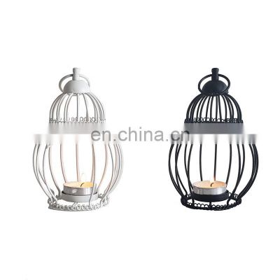 Hot selling Metal wire Mini Table Candlestick holder Birdcage hanging Candle Holder