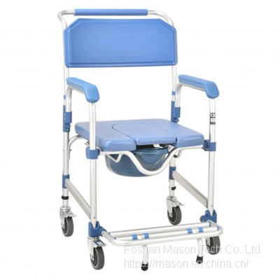 Economical Aluminum Folding Chair Household Toilet Commde Chair /Wheelchair with Brake