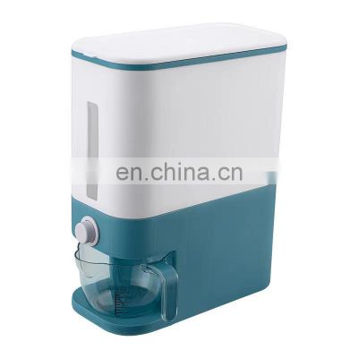 Large Cereal Dry Food Storage Box Measurable Rice Cylinder Automatic Rice Dispenser Grain Storage Bin  Household Rice Bucket