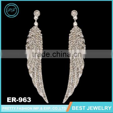 Angel Wings Light Weight Gold Earring Fancy Earring Designer Crystal Earring