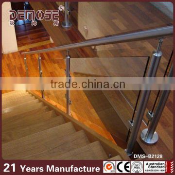 Balustrade with interior stainless steel glass railing stair glass railing prices