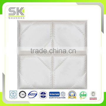 White Simply Emboss PU Leather Adhesive Wall Panel