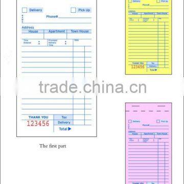 3 parts carbonless guest check TM-11A