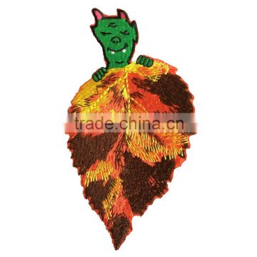 Cartoon characters monster leafs applique embroidery patch