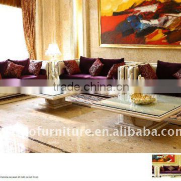 Mid-east style leather & fabric sofa