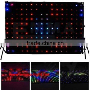 RGB LED vision curtain for show with fireproof black velvet