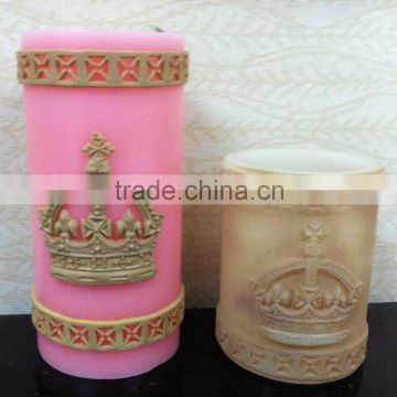 England crown embossed led wax candle for church, religious led candle