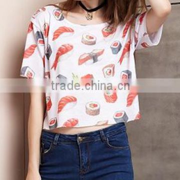 custom fashion short sleeve t-shirt for women china supplier/summer tops
