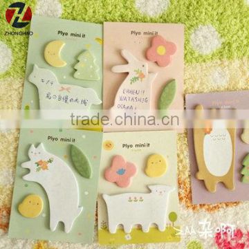 New product fancy animal design unique colorful sticker note