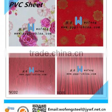 Wood/Marble/Flower laminated pvc sheet pvc coated sheet metal