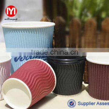 Custom printed/Heat proof/cheap 12oz ripple wall coffee paper cup