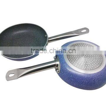 Aluminium non-stick fry pan with marble coating