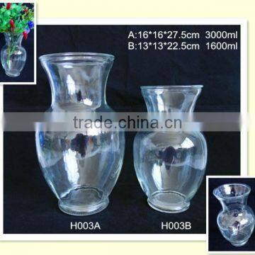 3000,1600ml new design fashion clear glass vase