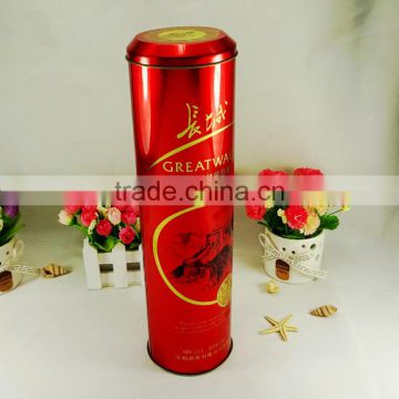 Gift package box round wine tin container