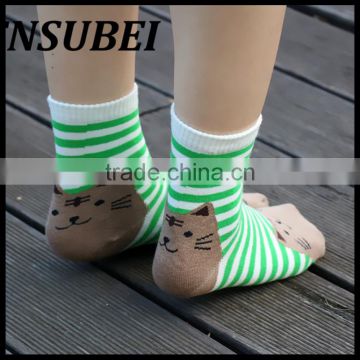 Cute teen girls socks 3D cat socks strip socks