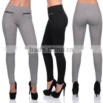 Fashion women grey and black color Stretch Hose Stoff Leggins