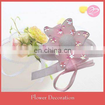 Ribbon Pink flower curtain tieback