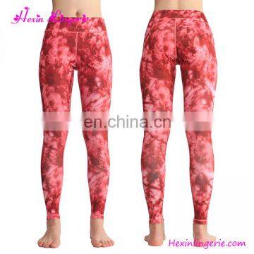 2017 Summer Custom Printing Red High Waist Yoga Girls Tight Pants