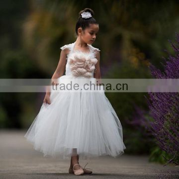 white special occasion wedding Birthday Dress, flower girls baby off white dress